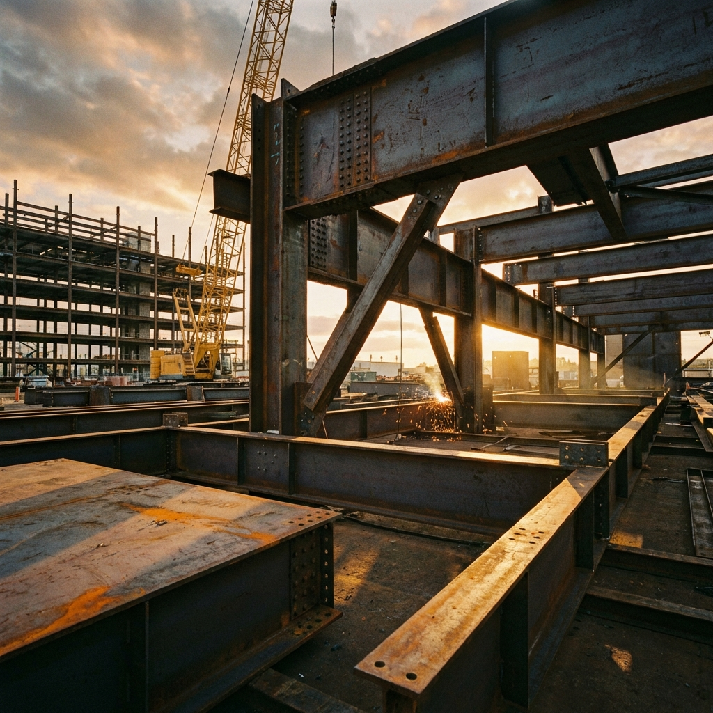 Structural steel beams and plates
